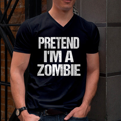 Funny Pretend I'm A Zombie Halloween Costume T-Shirt - Halloween Unisex T-Shirt/Hoodie - NGHL00