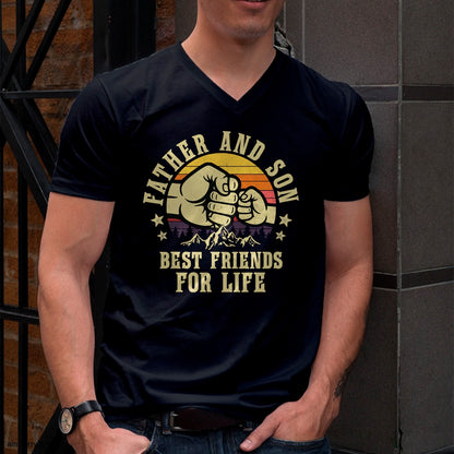 Father and Son Best Friends for Life Gifts Birthday Dad T-Shirt - Gift From Dad Unisex T-Shirt/Hoodie - NGHL00 (SKUT-2310EMAILDS-20)