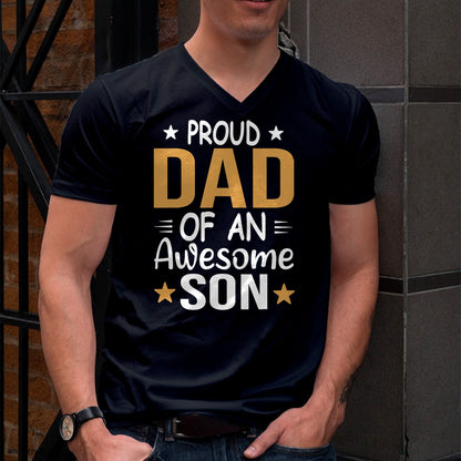 Men Proud Dad Of A Boy An Awesome Son Father's Day T-Shirt - Gift From Dad Unisex T-Shirt/Hoodie - NGHL00 (SKUT-2310EMAILDS-38)