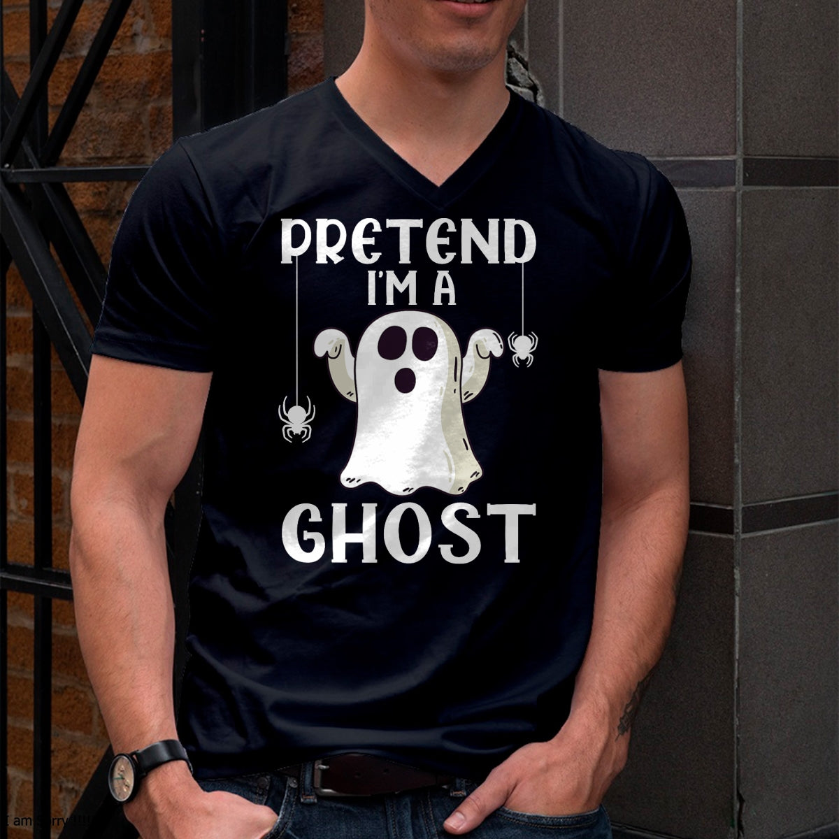 Funny Pretend I'm A Ghost Lazy Halloween Costume T-Shirt - Halloween Unisex T-Shirt/Hoodie - NGHL00
