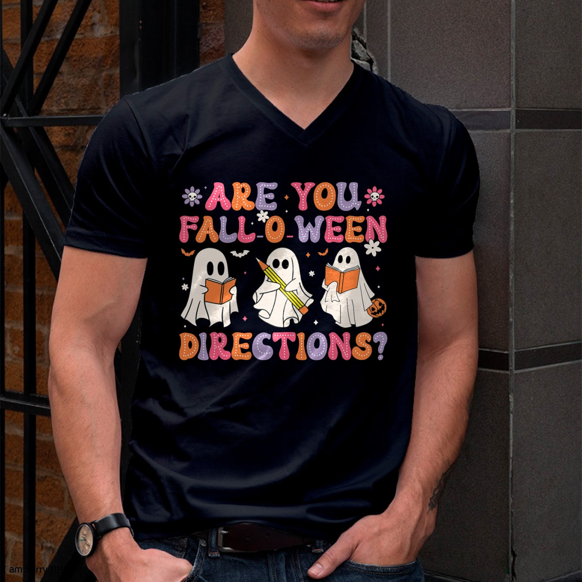 Are You Fall O Ween Directions Teacher Halloween Ghost T-Shirt - Halloween Unisex T-Shirt/Hoodie - NGHL00 (Copy)