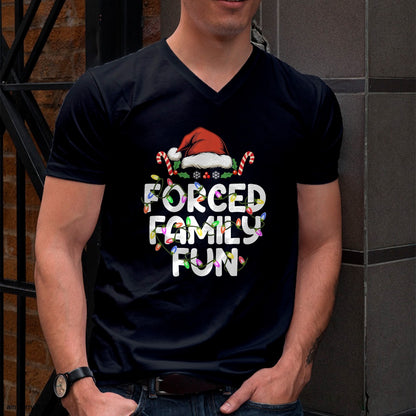 Forced Family Fun Christmas Pajamas Funny T-Shirt - Christmas Unisex T-Shirt/Hoodie/Sweatshirt - NGHL00