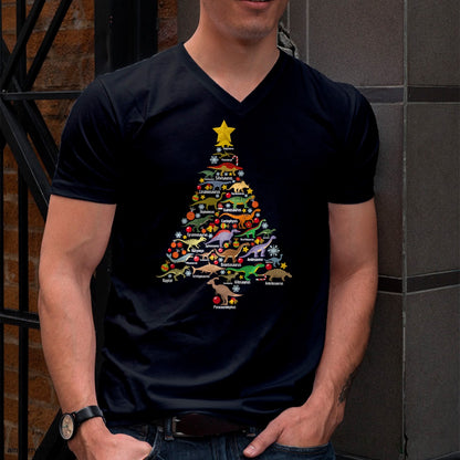 Dinosaur Christmas Tree Dino TRex Paleontologist Xmas Men T-Shirt - Christmas Unisex T-Shirt/Hoodie/Sweatshirt - NGHL00