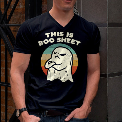 This Is Boo Sheet Ghost Retro Halloween Costume Men Women T-Shirt - Halloween Unisex T-Shirt/Hoodie - NGHL00