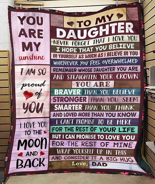 BLANKET FOR DAUGHTER – COMFORT & WARMTH GIFT FROM DAD Sherpa Fleece Quilt Blanket NGHL00