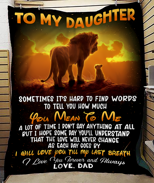 BLANKET FOR DAUGHTER – COMFORT & WARMTH GIFT FROM DAD Sherpa Fleece Quilt Blanket NGHL00