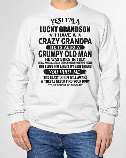 JULY - LUCKY GRANDSON OF CRAZY GRANDPA -  PERFECT GIFT FROM GRANDPA - NGHL07 (SKU12-145-07)