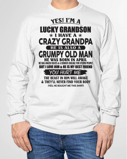 APRIL - LUCKY GRANDSON OF CRAZY GRANDPA -  PERFECT GIFT FROM GRANDPA - NGHL04 (SKU12-145-04)
