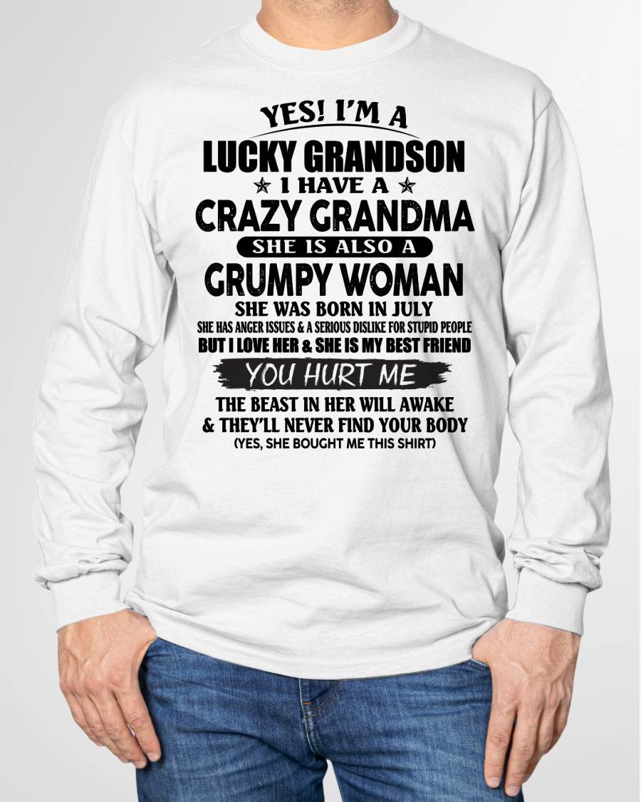 JULY - LUCKY GRANDSON OF CRAZY GRANDMA -  PERFECT GIFT FROM GRANDMA - NGHL07 (SKU12-113-07)