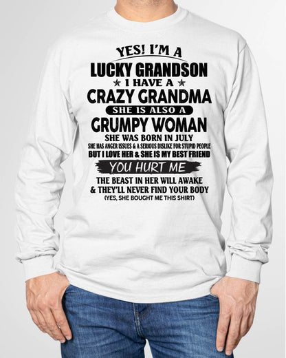 JULY - LUCKY GRANDSON OF CRAZY GRANDMA -  PERFECT GIFT FROM GRANDMA - NGHL07 (SKU12-113-07)