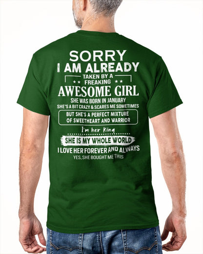 January - Awesome girl - Perfect gift for your boyfriend - (SKU04-86-01) - From Wife NGHL01