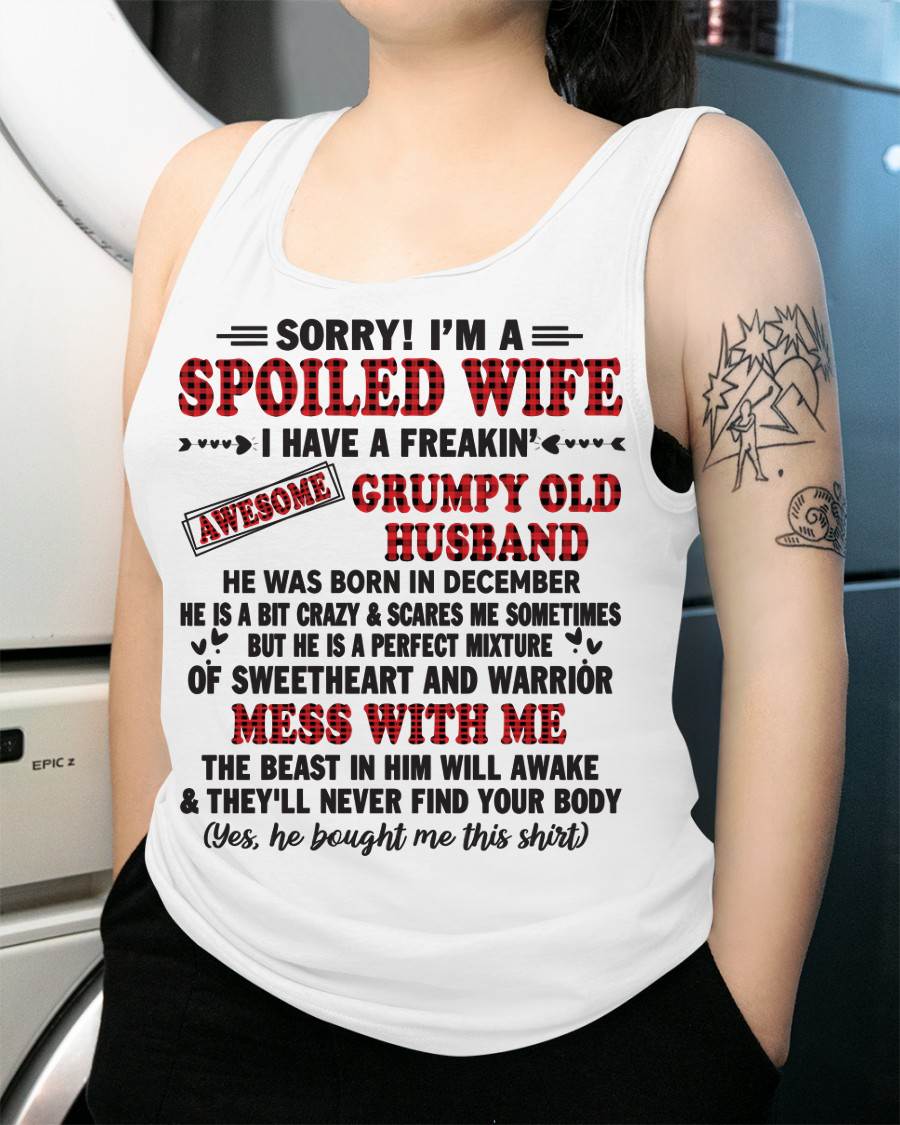 DECEMBER - SPOILED WIFE OF AWESOME GRUMPY OLD HUSBAND - PERFECT GIFT FROM HUSBAND - NGHL12 (SKU12-111-12)