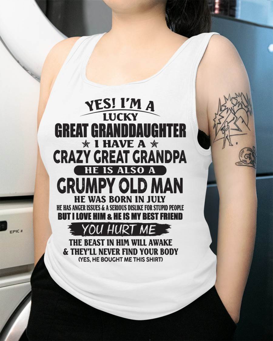 JULY - LUCKY GREAT GRANDDAUGHTER OF CRAZY GREAT GRANDPA - PERFECT GIFT FROM GREAT GRANDPA - NGHL07 (SKU12-287-07)