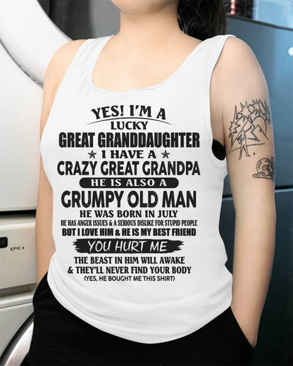 JULY - LUCKY GREAT GRANDDAUGHTER OF CRAZY GREAT GRANDPA - PERFECT GIFT FROM GREAT GRANDPA - NGHL07 (SKU12-287-07)