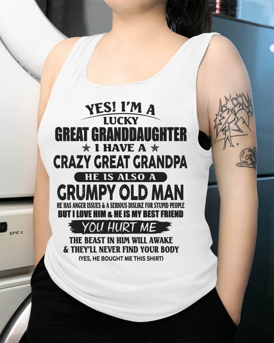 LUCKY GREAT GRANDDAUGHTER OF CRAZY GREAT GRANDPA - PERFECT GIFT FROM GREAT GRANDPA - NGHL00 (SKU12-287-00)