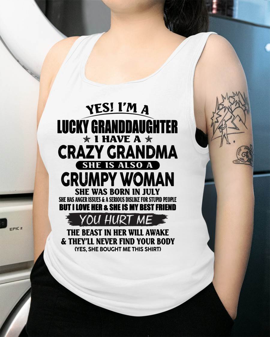 JULY - LUCKY GRANDDAUGHTER OF CRAZY GRANDMA - PERFECT GIFT FROM GRANDMA - NGHL07 (SKU12-146-07)