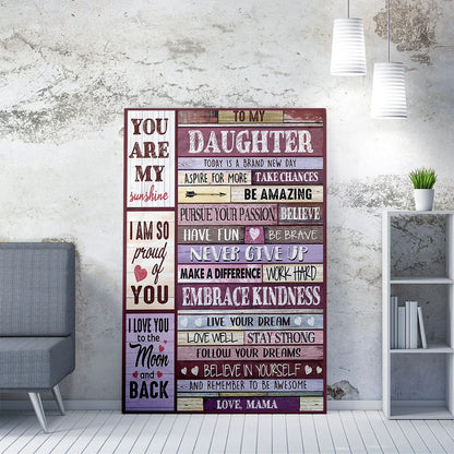 To My Daughter From Mom Canvas