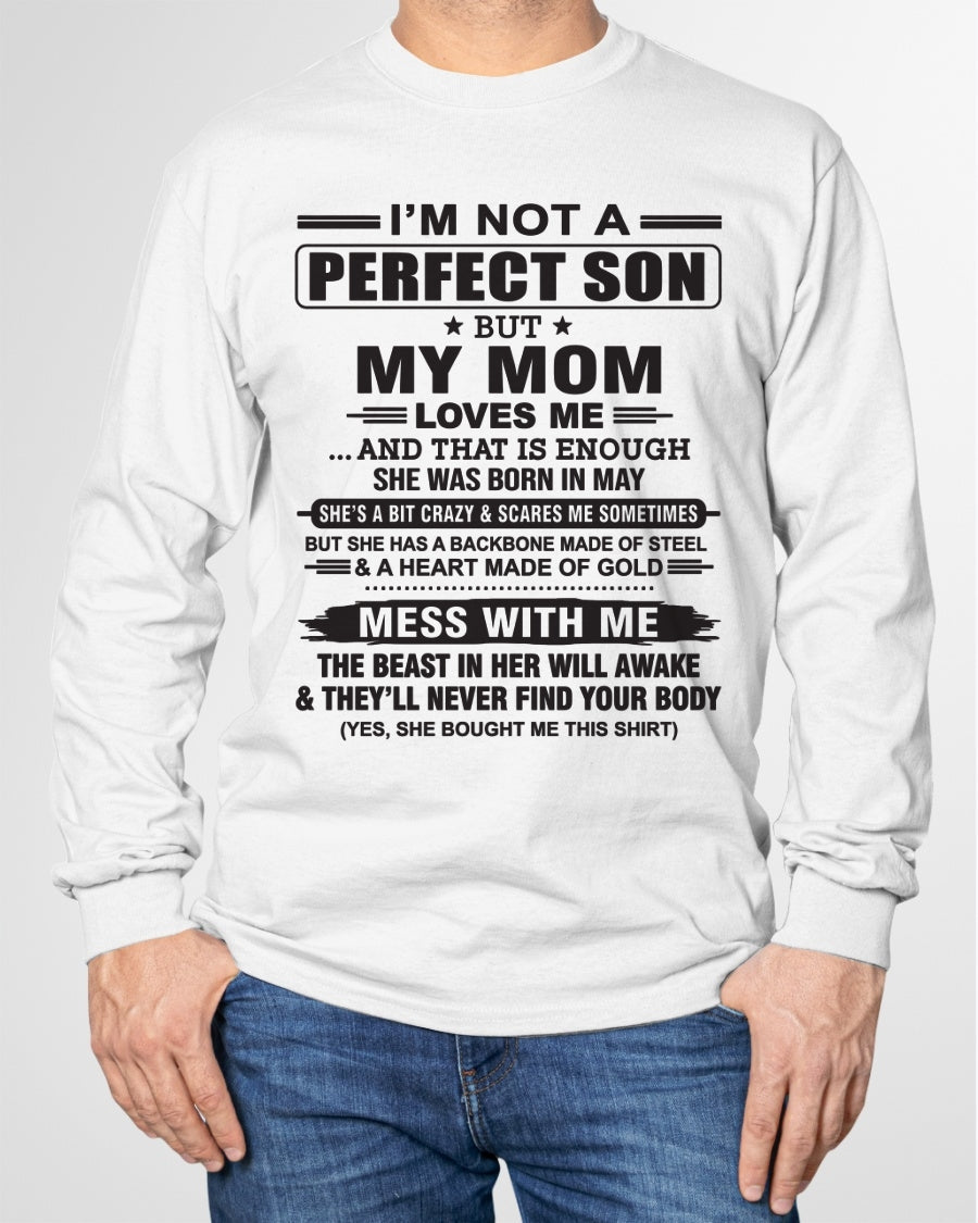 May - "I'M NOT A PERFECT SON BUT MY MOM LOVES ME" - Birthday Gift From May Mom / Woman - NGHL05 (SKU10-147-05)