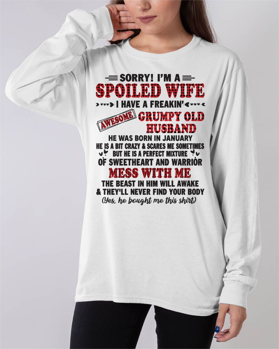 JANUARY - SPOILED WIFE OF AWESOME GRUMPY OLD HUSBAND - PERFECT GIFT  FROM HUSBAND - NGHL01 (SKU12-111-01)