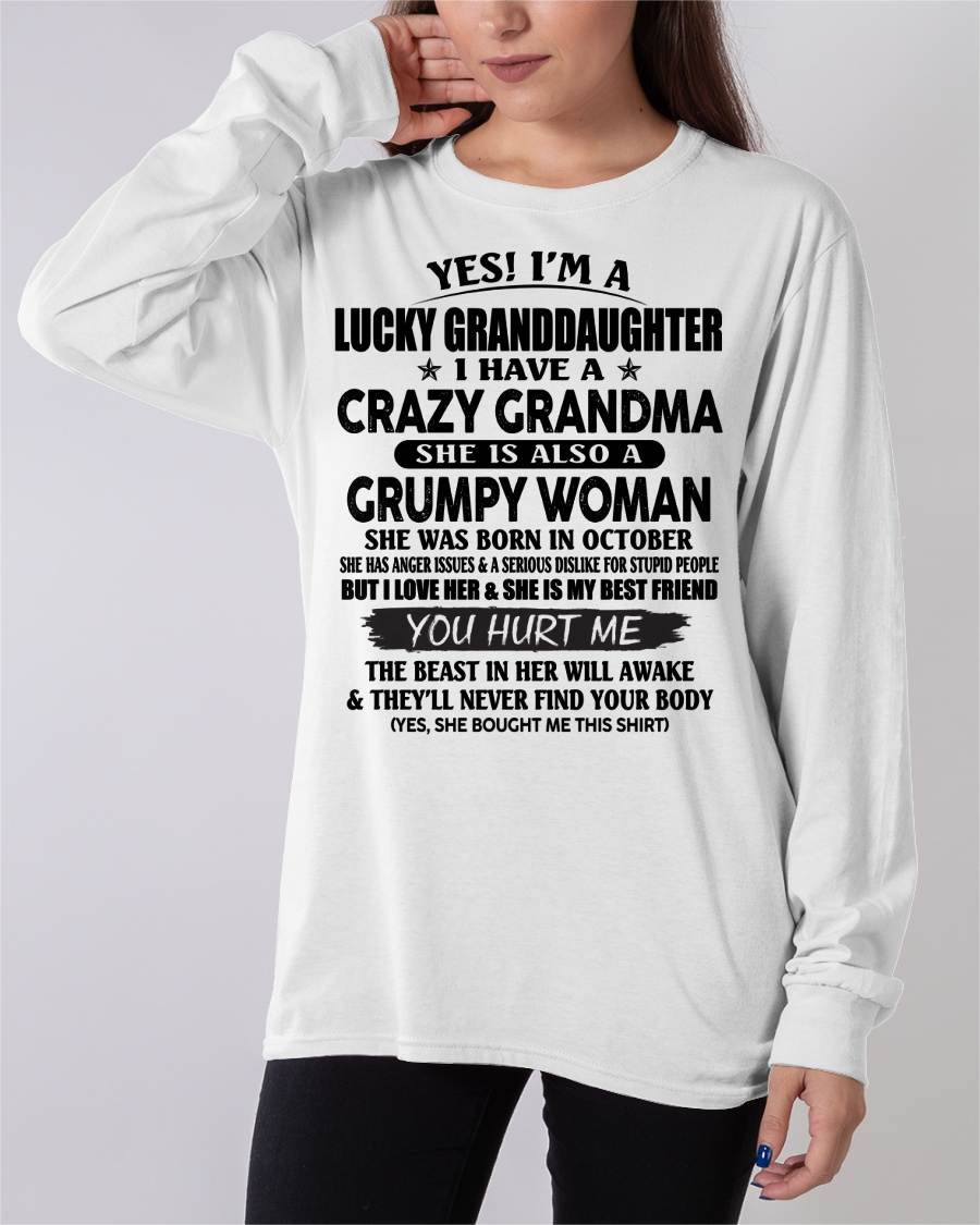 OCTOBER - LUCKY GRANDDAUGHTER OF CRAZY GRANDMA - PERFECT GIFT FROM GRANDMA - NGHL10 (SKU12-146-10)