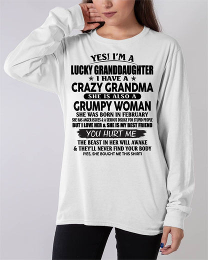 FEBRUARY - LUCKY GRANDDAUGHTER OF CRAZY GRANDMA - PERFECT GIFT FROM GRANDMA - NGHL02 (SKU12-146-02)