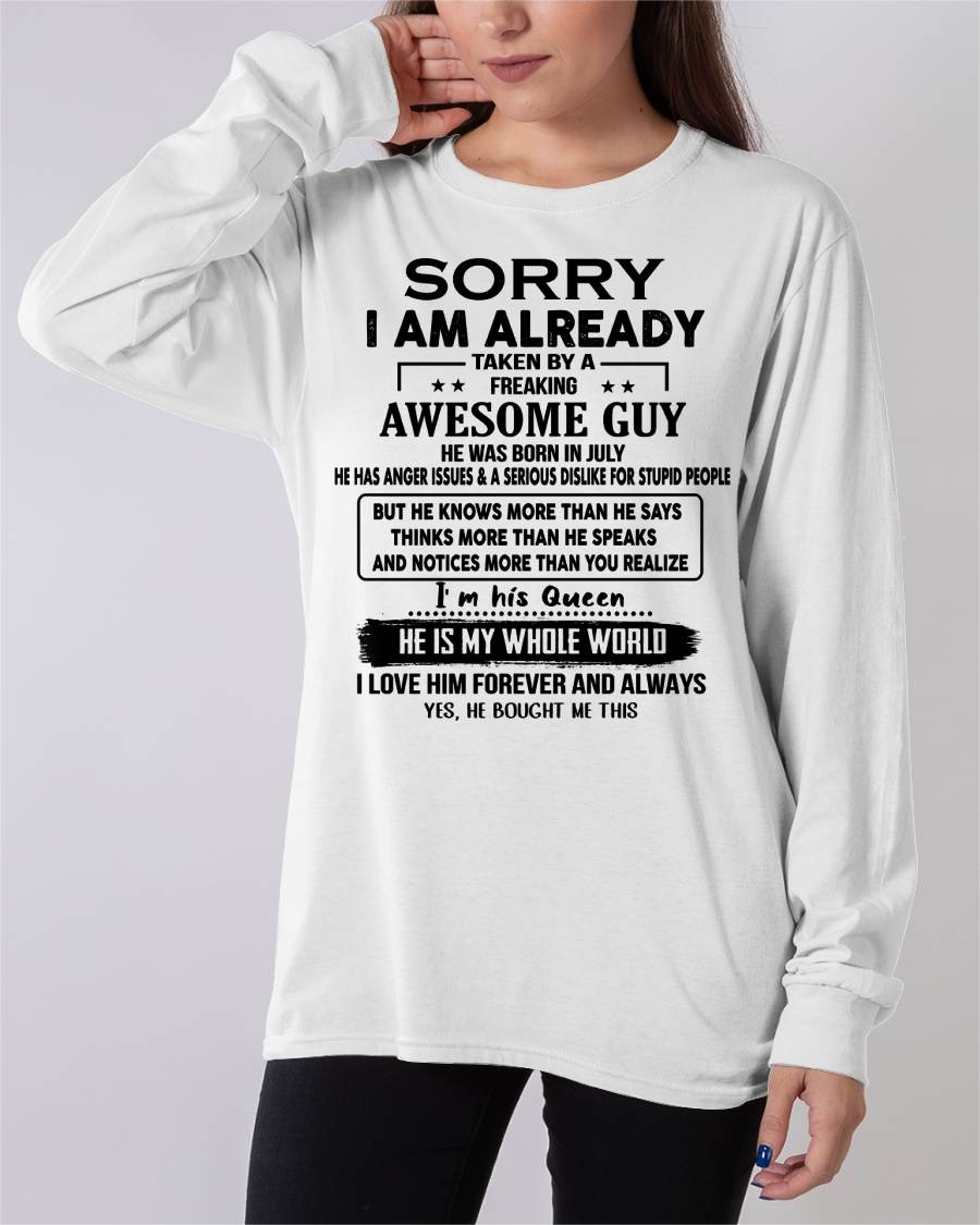 July - Taken by an Awesome Guy Shirt - Perfect Gift For Your Girlfriend NGHL07 (SKUT08-11-07)