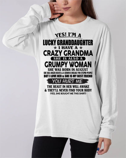 AUGUST - LUCKY GRANDDAUGHTER OF CRAZY GRANDMA - PERFECT GIFT FROM GRANDMA - NGHL08 (SKU12-146-08)
