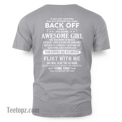 March – Awesome Girlfriend Born In March – Special gift for your Boyfriend – From Wife NGHL03 (SKU06-17-03)