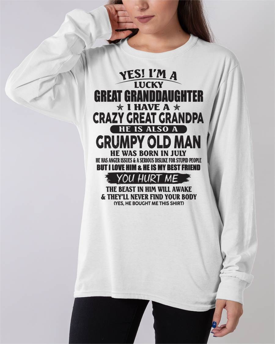 JULY - LUCKY GREAT GRANDDAUGHTER OF CRAZY GREAT GRANDPA - PERFECT GIFT FROM GREAT GRANDPA - NGHL07 (SKU12-287-07)
