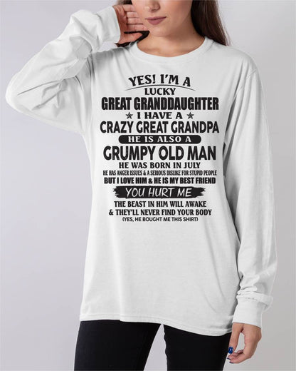 JULY - LUCKY GREAT GRANDDAUGHTER OF CRAZY GREAT GRANDPA - PERFECT GIFT FROM GREAT GRANDPA - NGHL07 (SKU12-287-07)