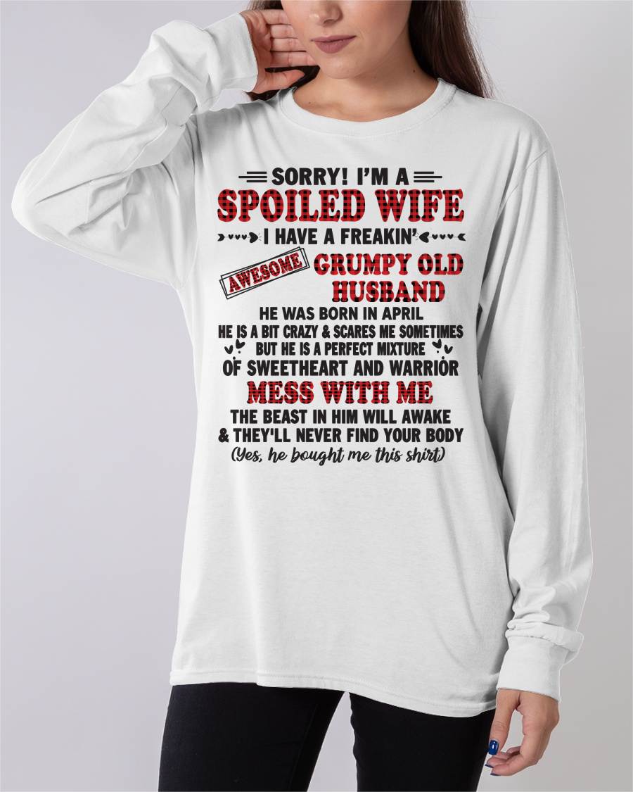 APRIL - SPOILED WIFE OF AWESOME GRUMPY OLD HUSBAND - PERFECT GIFT  FROM HUSBAND - NGHL04 (SKU12-111-04)