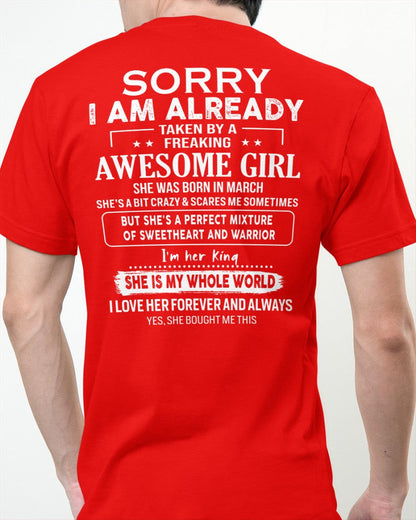 March - Awesome girl - Perfect gift for your boyfriend - (SKU04-86-03) - From Wife NGHL03