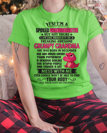 DECEMBER - YES, I'M A SPOILED GRANDDAUGHTER - GIFT FROM GRANDMA - DTSM12 (SKU09-96-12)