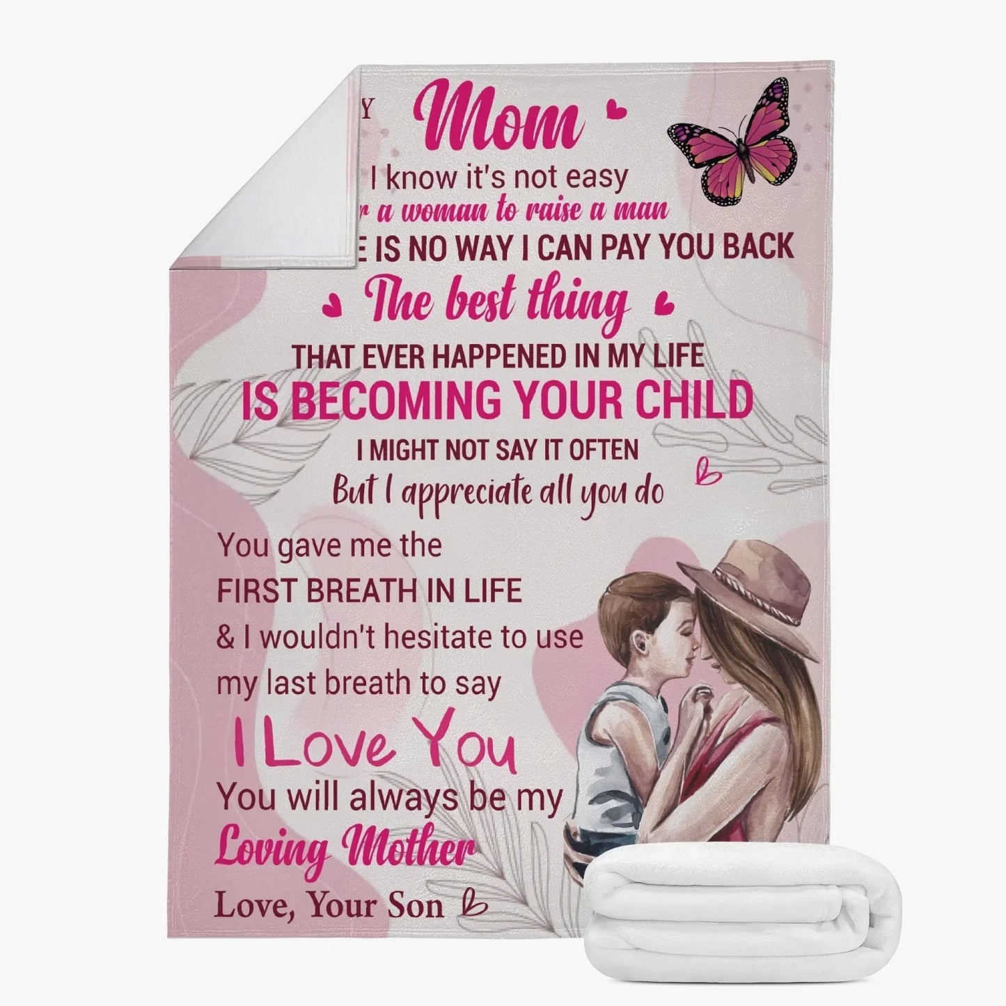 Mom I Know It's Not Easy Fleece Blanket - Gift From Son Blanket