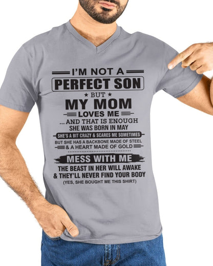 May - "I'M NOT A PERFECT SON BUT MY MOM LOVES ME" - Birthday Gift From May Mom / Woman - NGHL05 (SKU10-147-05)