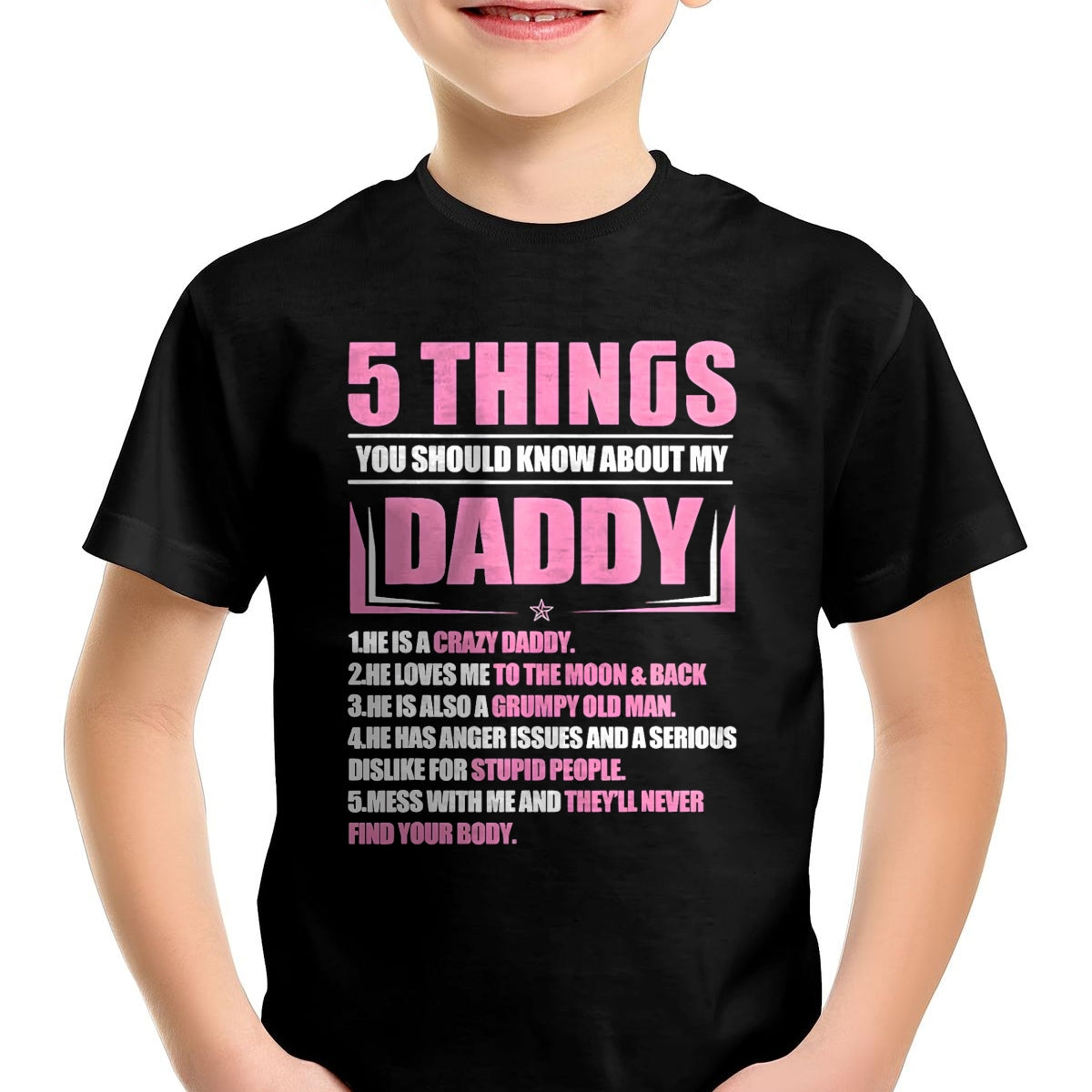 5 Things You Should Know About My Daddy Funny Son Daughter T-Shirt - Gift From Dad Unisex T-Shirt/Hoodie - NGHL00 (SKUT-2310EMAILDS-00)