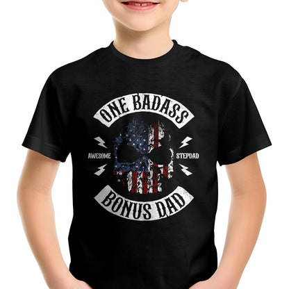 One Badass Bonus Stepdad Birthday Step Dad Fathers Day Gift T-Shirt - Gift From Dad Unisex T-Shirt/Hoodie - NGHL00 (SKUT-2310EMAILDS-41)