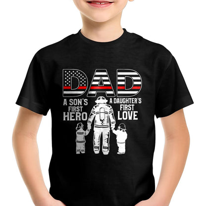 Proud Firefighter Dad Daddy Fireman Dad Father’s day Men T-Shirt - Gift From Dad Unisex T-Shirt/Hoodie - NGHL00 (SKUT-2310EMAILDS-44)