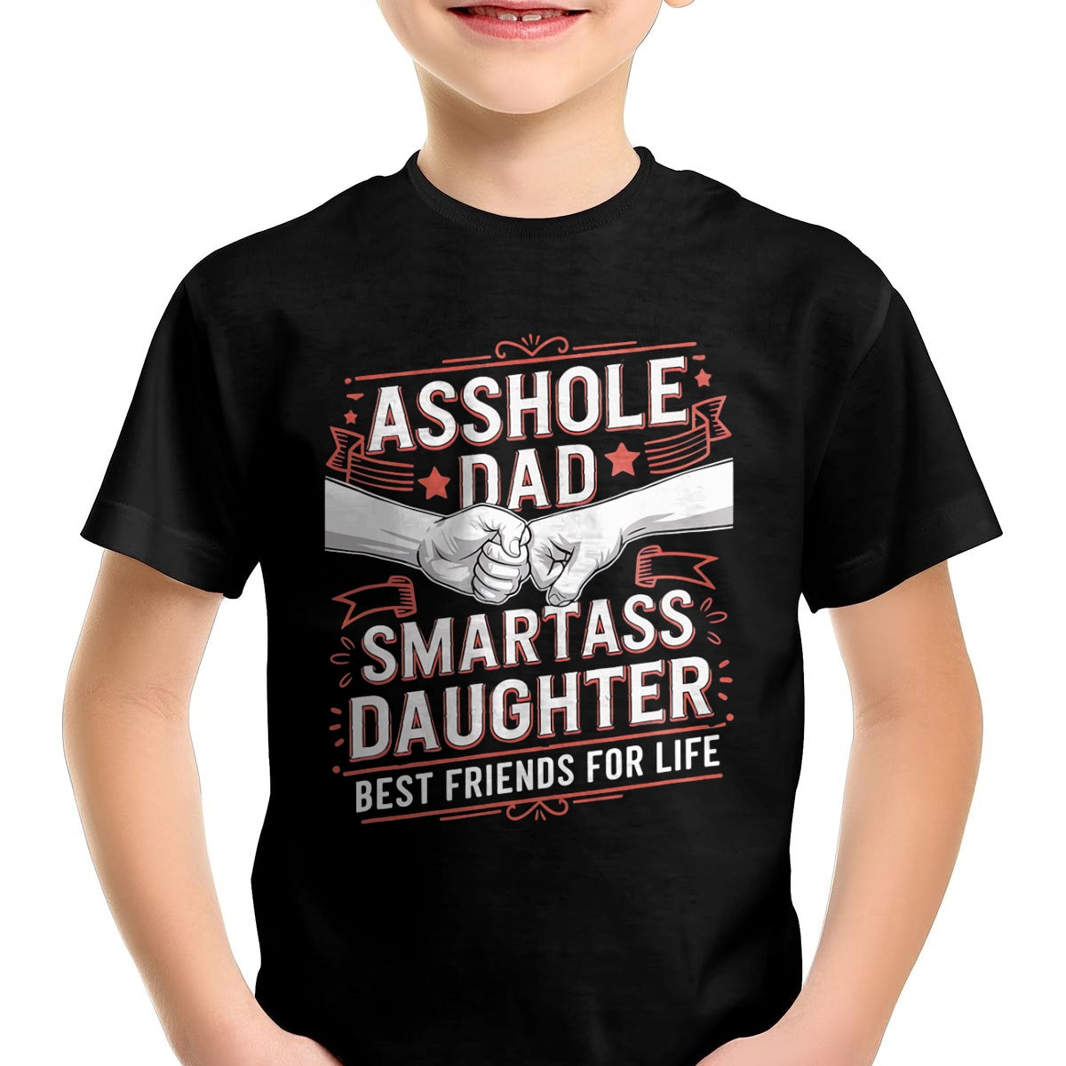 Asshole Dad And Smartass Daughter Best Friend For Life T-Shirt - Gift From Dad Unisex T-Shirt/Hoodie - NGHL00 (SKUT-2310EMAILDS-01)