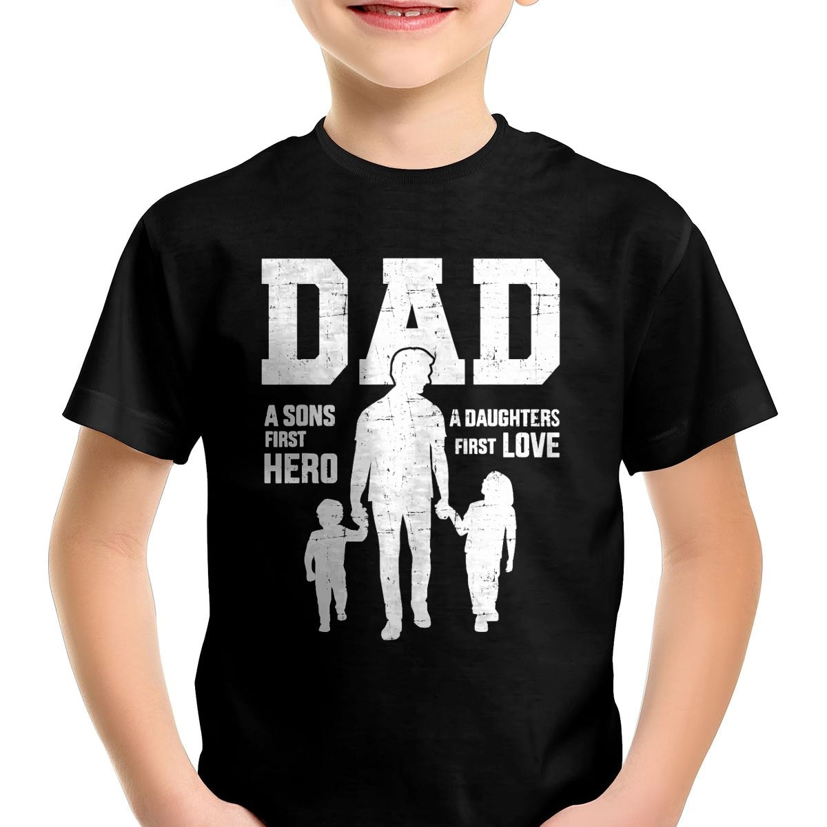 Dad sons first hero daughter love for father's day T-Shirt - Gift From Dad Unisex T-Shirt/Hoodie - NGHL00 (SKUT-2310EMAILDS-11)