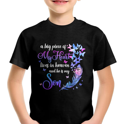My Son Lives In Heaven Memorial Quotes Love Mom Dad Matching T-Shirt - Gift From Dad Unisex T-Shirt/Hoodie - NGHL00 (SKUT-2310EMAILDS-40)