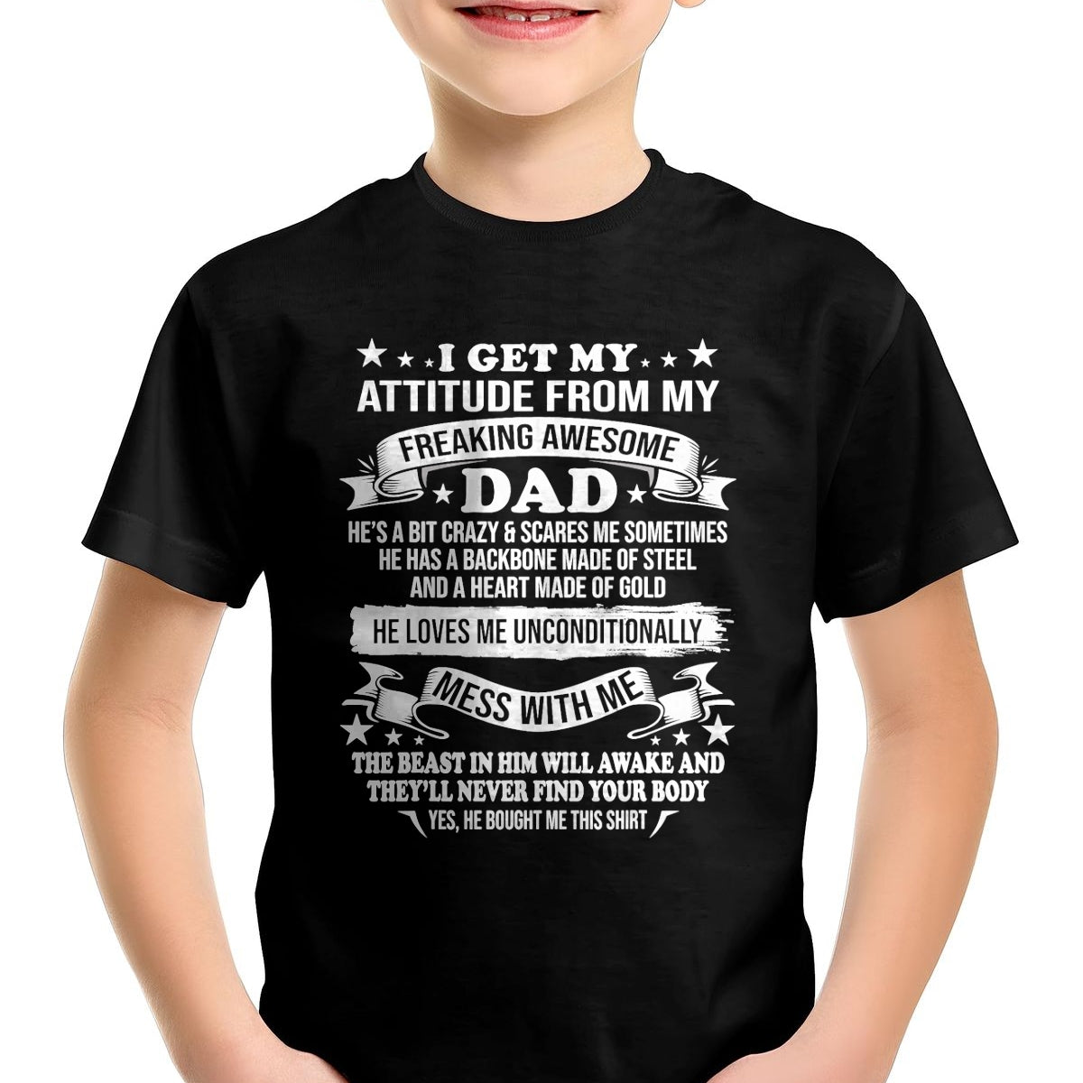 Fathers Day I Get My Attitude From My Freaking Awesome Dad T-Shirt - Gift From Dad Unisex T-Shirt/Hoodie - NGHL00 (SKUT-2310EMAILDS-29)