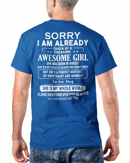 August - Awesome girl - Perfect gift for your boyfriend - (SKU04-86-08) - From Wife NGHL08