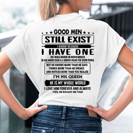 November - Good men Still Exist - gift for your girlfriend, wife from Husband - NGHL11 (SKU-GMSAU-11)