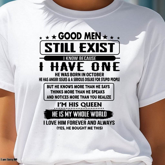 October - Good men Still Exist - gift for your girlfriend, wife from Husband - NGHL10 (SKU-GM-10)