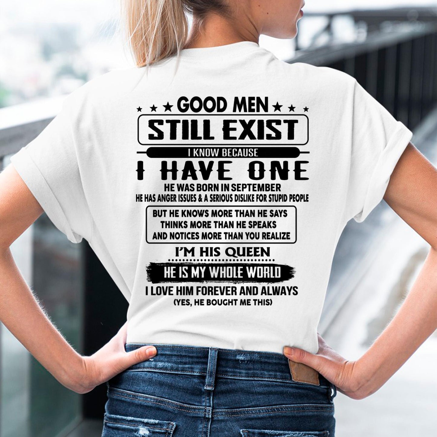 September - Good men Still Exist - gift for your girlfriend, wife from Husband - NGHL09 (SKU-GMSAU-09)