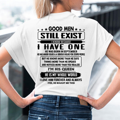 September - Good men Still Exist - gift for your girlfriend, wife from Husband - NGHL09 (SKU-GMSAU-09)