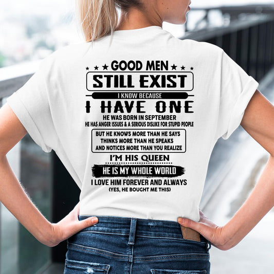 September - Good men Still Exist - gift for your girlfriend, wife from Husband - NGHL09 (SKU-GMSAU-09)