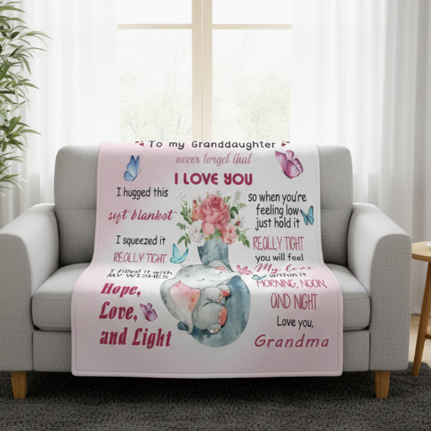 A Warm Hug for My GrandDaughter Blanket – From Grandma