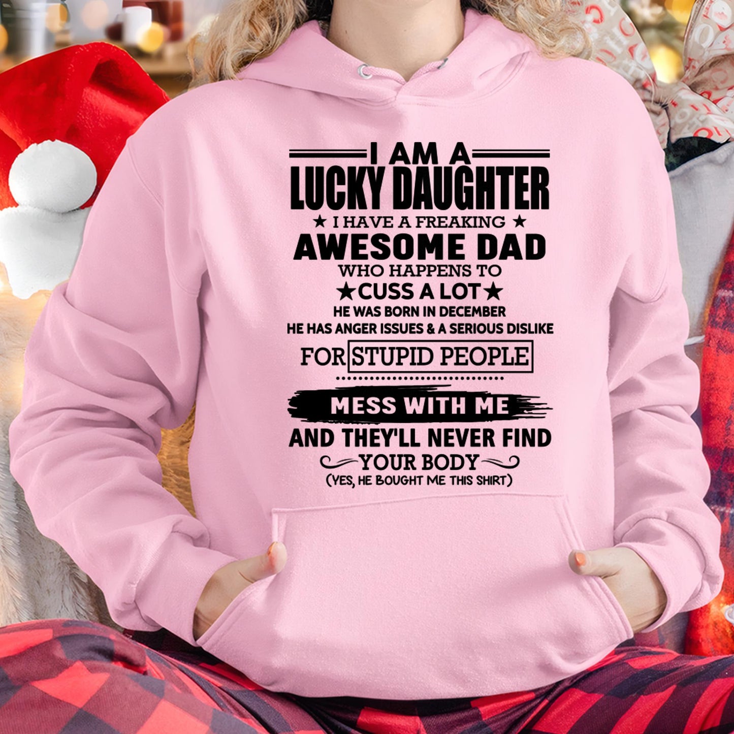 December - I'm Lucky Daughter - Gift for Daughter from Dad - NGHL12 (SKU-T1406DD-12)
